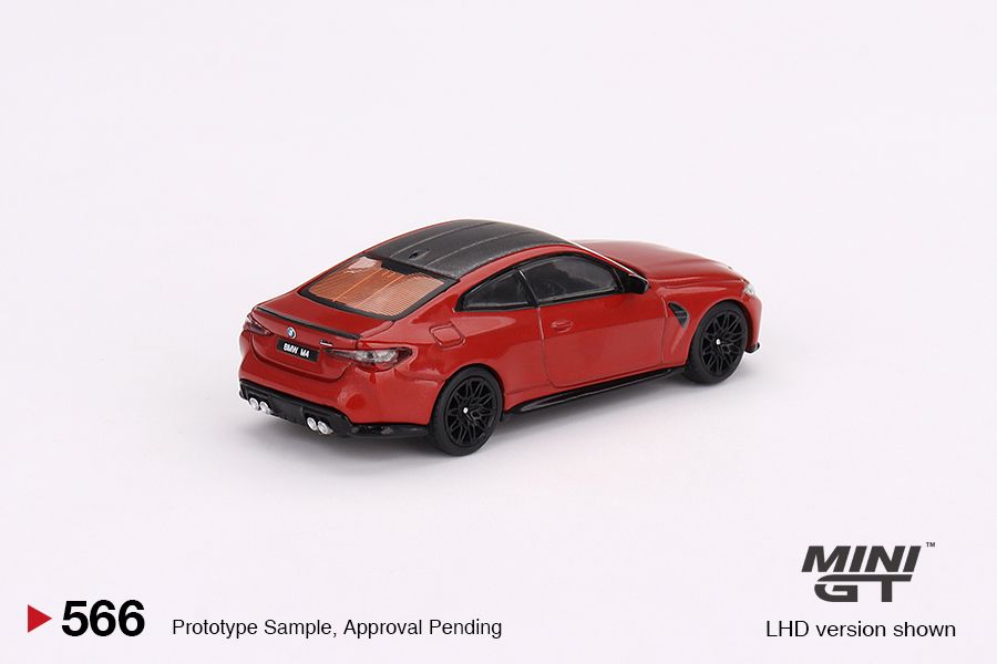 1:64 Mini GT #566 BMW M4 Competition (G82) Toronto Red Metallic Limited Edition MGT00566