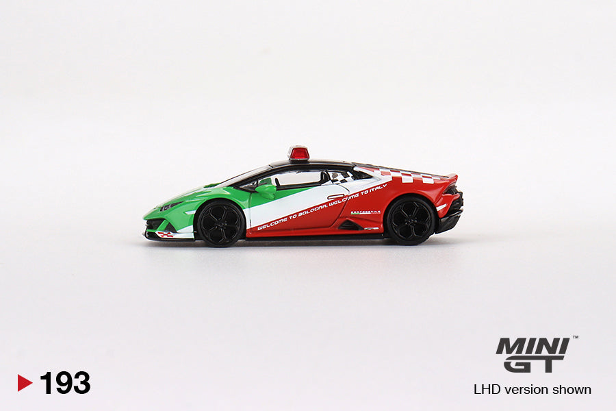 1:64 Mini GT #193 Lamborghini Huracán EVO Bologna Airport 2020 Follow-Me Car Limited Edition MGT00193