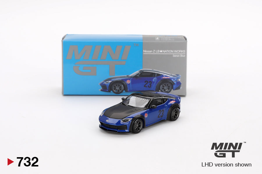 1/64 Mini GT #732 Nissan Z LB-NATION WORKS Serian Blue Limited Edition MGT00732