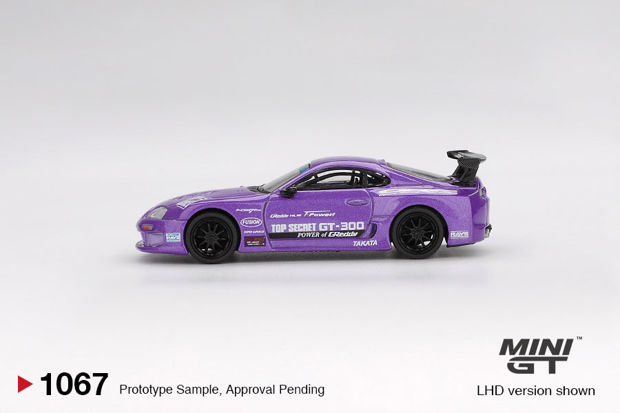 1:64 Mini GT #1067 Toyota Supra (A80) Top Secret GT-300 Purple Limited Edition mgt01067