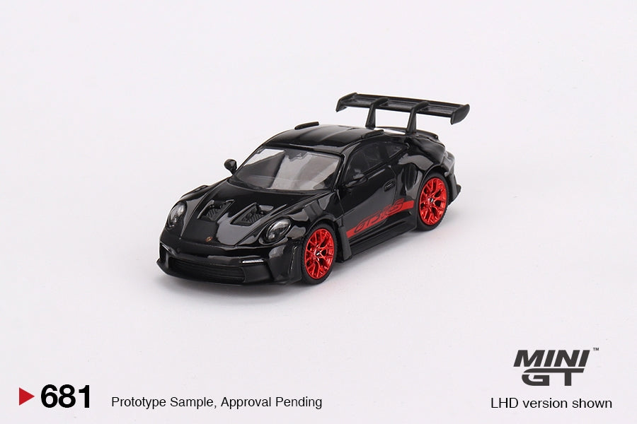 1/64 Mini GT #681 Porsche 911 (992) GT3 RS – Black with Pyro Red Limited Edition mgt00681