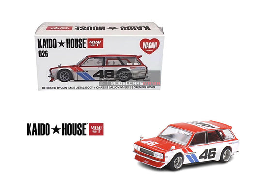 1/64 Kaido House x Mini GT Datsun Kaido 510 Wagon BRE Version 1 White Limited Edition KHMG026 SEALED