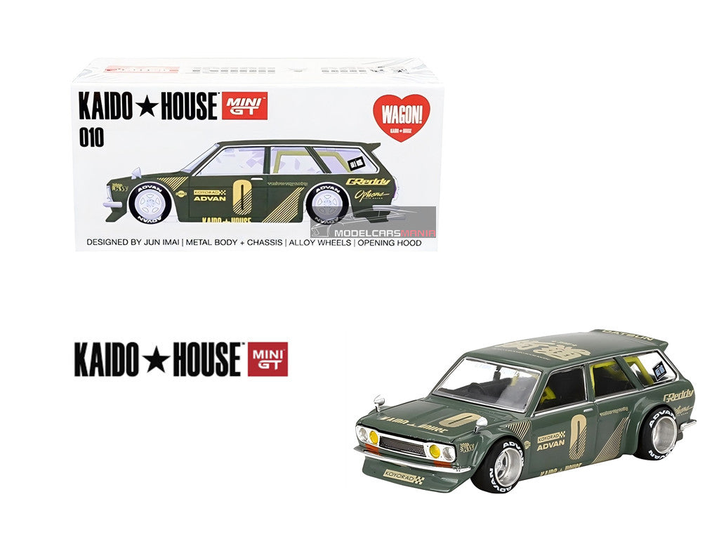 1/64 Kaido House x Mini GT Datsun Kaido 510 Wagon Green Limited Edition KHMG010 SEALED