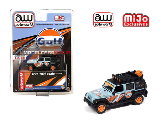 1/64 Auto World Mijo Exclusives 2018 Jeep Rubicon Gulf Livery Limited Edition CP7837