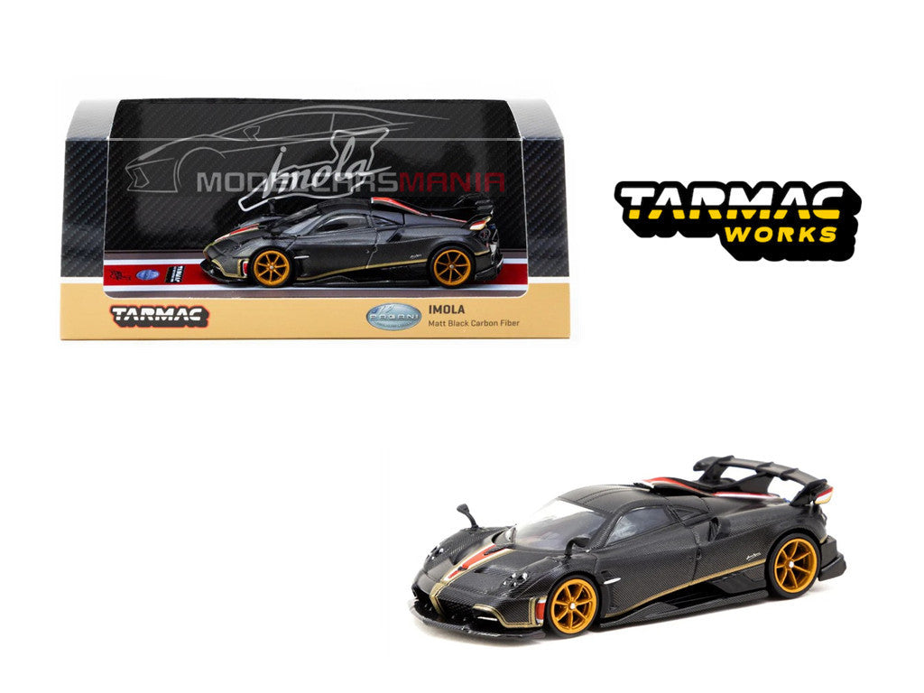 1:64 Tarmac Works Pagani Imola Matt Black Carbon Fiber Limited Edition T64G-TL046-BCF