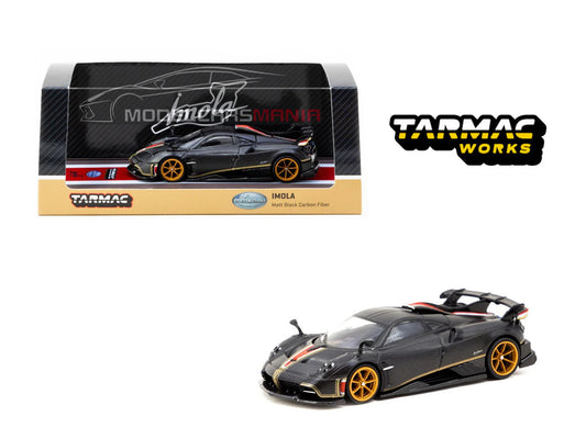 1:64 Tarmac Works Pagani Imola Matt Black Carbon Fiber Limited Edition T64G-TL046-BCF