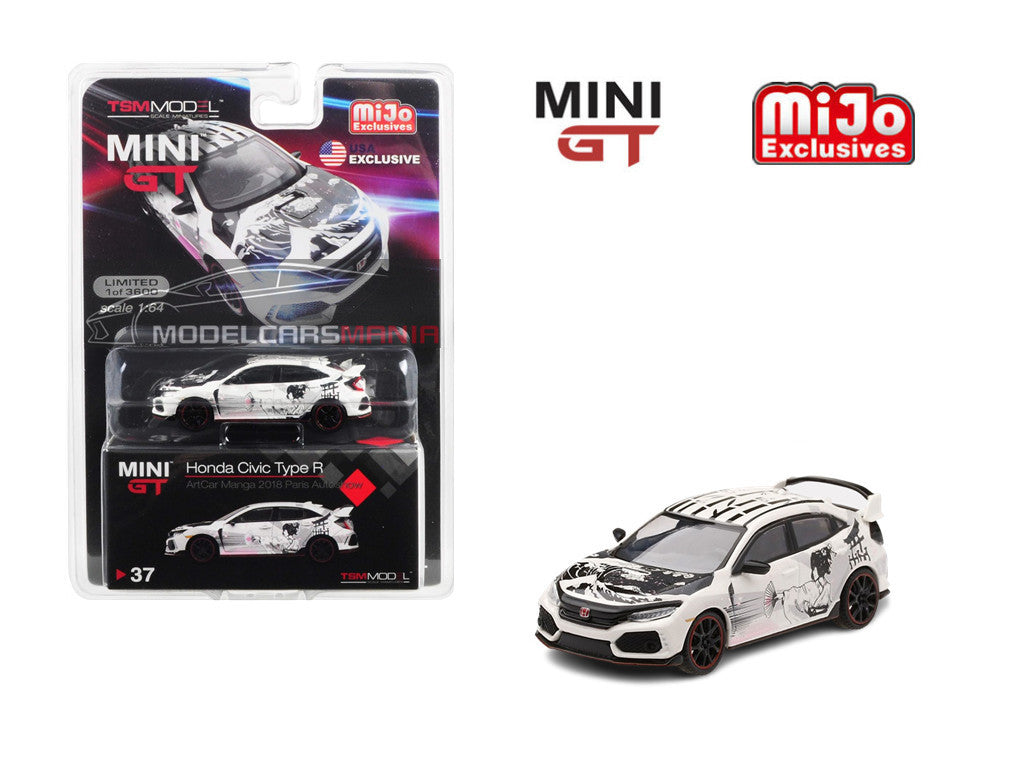 1:64 Mini GT #37 Honda Civic Type R (FK8) ArtCar Manga 2018 Paris Auto Show Limited Edition mgt00037