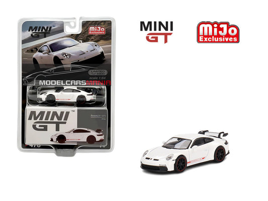 1/64 Mini GT #478 Porsche 911 (992) GT3 White Limited Edition mgt00478