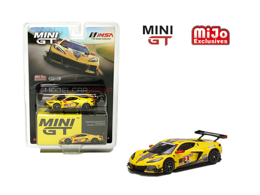 Mini GT 1:64 #253 Chevrolet Corvette C8.R #3 2020 IMSA 24 Hr Daytona (Yellow) Limited Edition  MGT00253