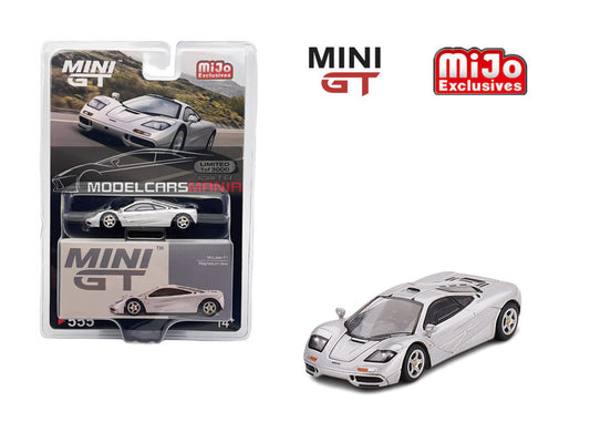 1:64 Mini GT #555 McLaren F1 Magnesium Silver Limited Edition mgt00555