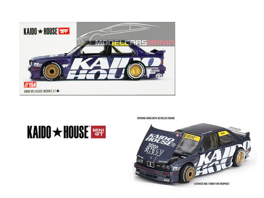 1/64 Kaido House x Mini GT BMW M3 (E30) Kaido Works V1 Dark Blue Limited Edition KHMG154 SEALED