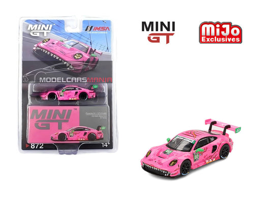 1:64 Mini GT#872 Porsche 911 GT3 R #80 AO Racing 2023 IMSA VIRginia Roxy Pink Limited Edition mgt00872