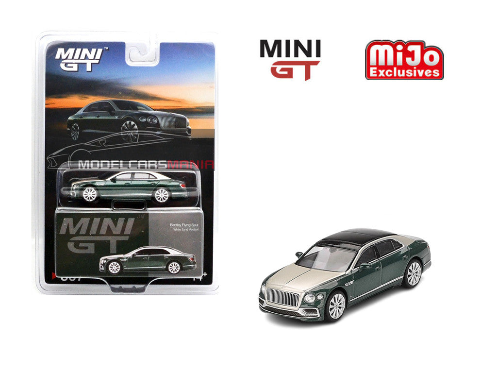 1:64 Mini GT #867 Bentley Flying Spur White Sand Verdant Limited Edition mgt00867