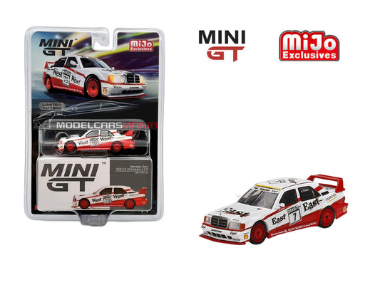 1:64 Mini GT#239 Mercedes-Benz 190E 2.5-16 Evolution II #7 "East" 1991 DTM Limited Edition mgt00239