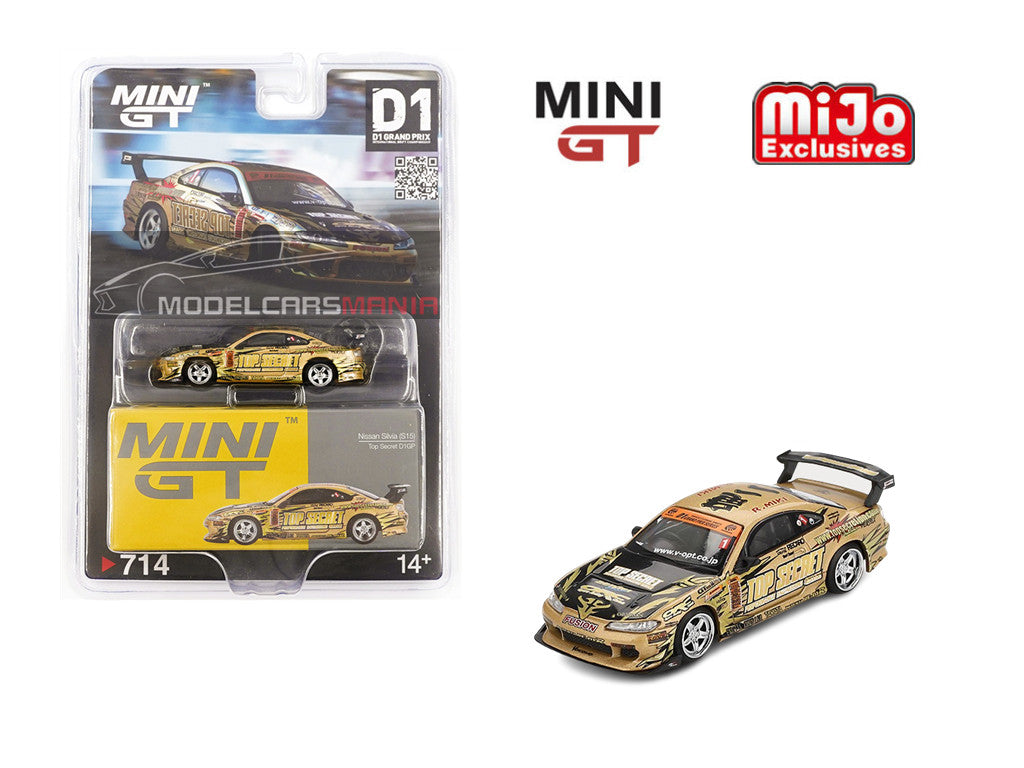 1:64 Mini GT #714 Nissan Silvia (S15) Top Secret D1GP- Gold Limited Edition MGT00714