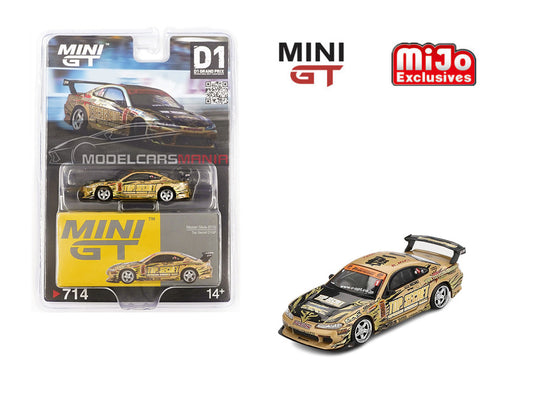 1:64 Mini GT #714 Nissan Silvia (S15) Top Secret D1GP- Gold Limited Edition MGT00714