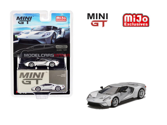 1:64 Mini GT #340 Ford GT Ingot Silver Limited Edition mgt00340