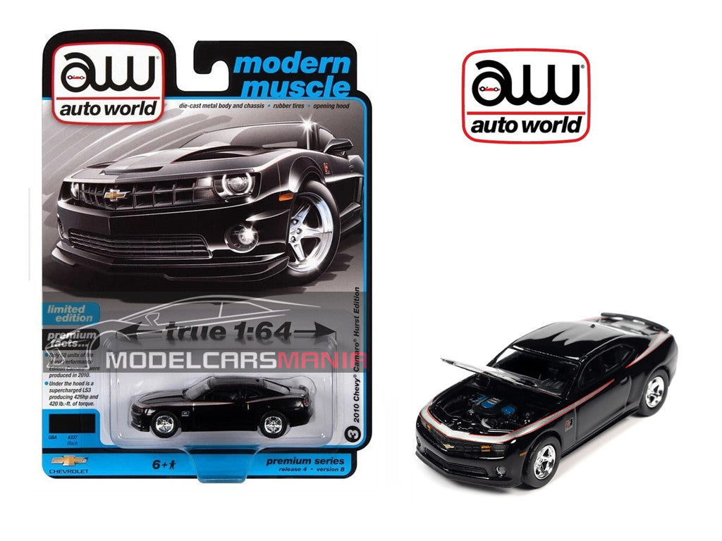 1/64 Auto World 2010 Chevrolet Camaro Hurst Edition Black Limited Edition AWSP115-24B