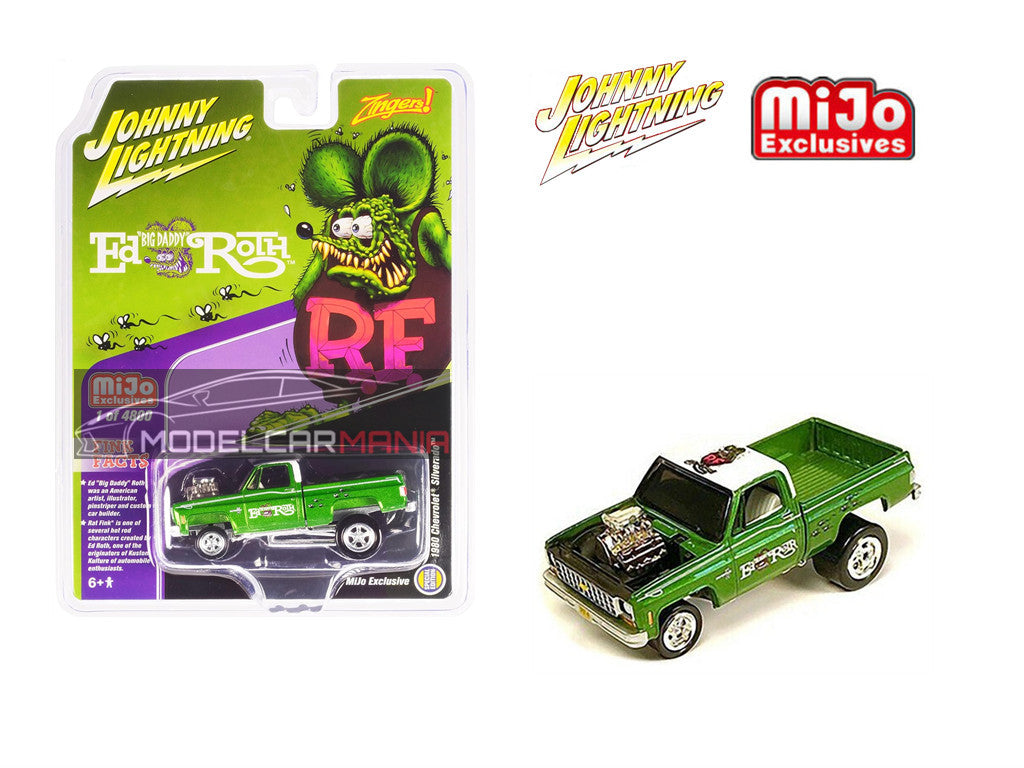 1:64 Johnny Lightning 1980 Chevrolet Silverado Rat Fink Zinger Limited Edition JLCP7371