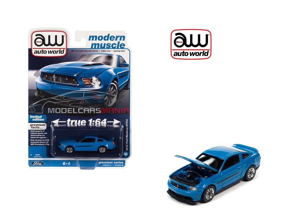 1/64 Auto World Premium 2015 Ford Mustang CT/CS Grabber Blue AWSP112-A