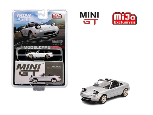 1/64 Mini GT #407 Mazda Miata MX-5 (NA) Tuned Version Silver Stone Metallic Silver Limited Edition mgt00407