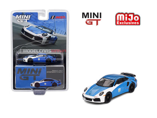 1/64 Mini GT #735 Porsche 911 Turbo S Safety Car 2023 IMSA Daytona 24 Hours Blue Limited Edition mgt00735