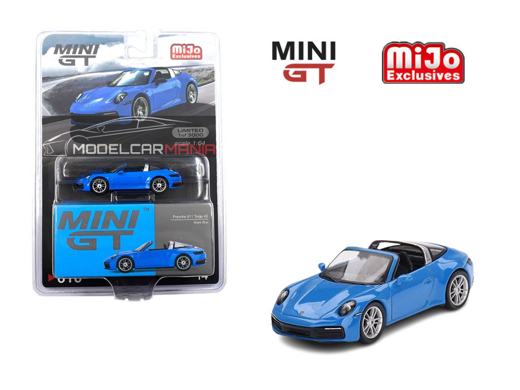 1/64 Mini GT #610 Porsche 911 Targa 4S – Shark Blue Limited Edition mgt00610