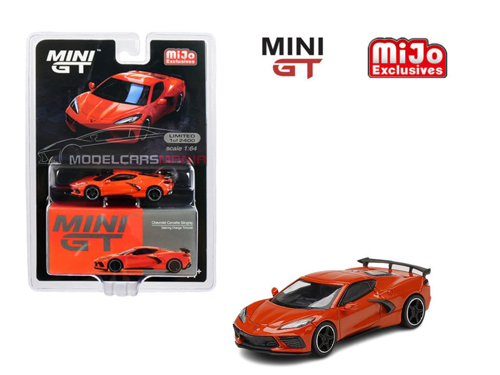 1/64 Mini GT #227 Chevrolet Corvette Stingray 2020 Sebring Orange Tintcoat Limited Edition mgt00227