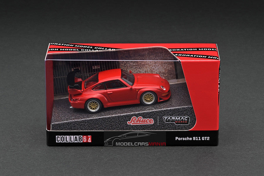1:64 Tarmac Works x Schuco 1:64 Porsche 911 (993) GT2 (Red) Limited Edition T64S-004-RD