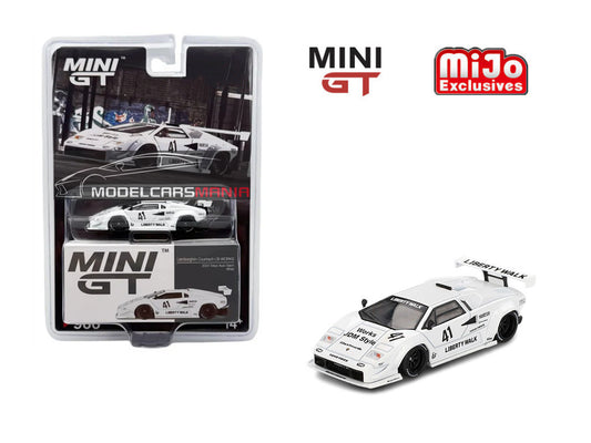 1/64 Mini GT #966 Lamborghini Countach LB-WORKS – White – 2024 Tokyo Auto Salon Limited Edition mgt00966