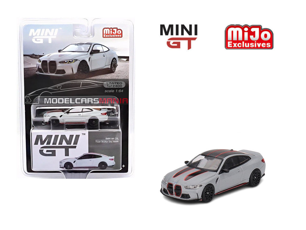 1:64 Mini GT #641 BMW M4 CSL (G82) Frozen Brooklyn Grey Metallic Limited Edition mgt00641