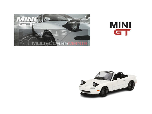 1:64 Mini GT #270 Taiwan Fred's Garage Special Exclusive Mazda Miata MX-5 (NA) Tuned Version Classic White Limited Edition mgt00270