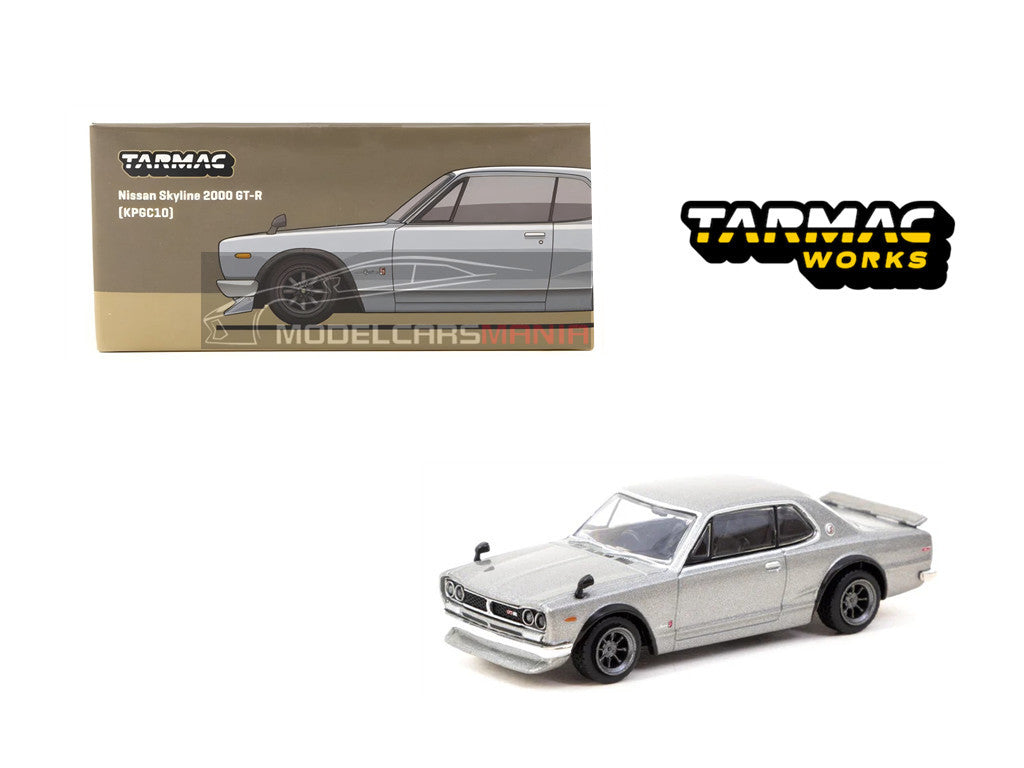 1:64 Tarmac Works Nissan Skyline 2000 GT-R (KPGC10) Silver Limited Edition T64G-043-SL