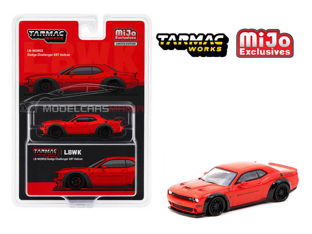 1:64 Tarmac Works LB-WORKS Dodge Challenger SRT Hellcat Red Special Edition T64G-TL039-RE
