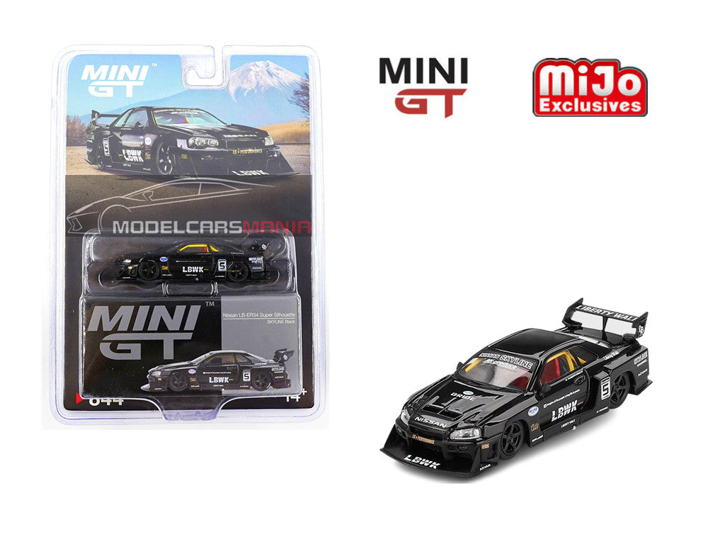 1/64 Mini GT #844 Nissan LB-ER34 Super Silhouette SKYLINE Black Limited Edition mgt00844