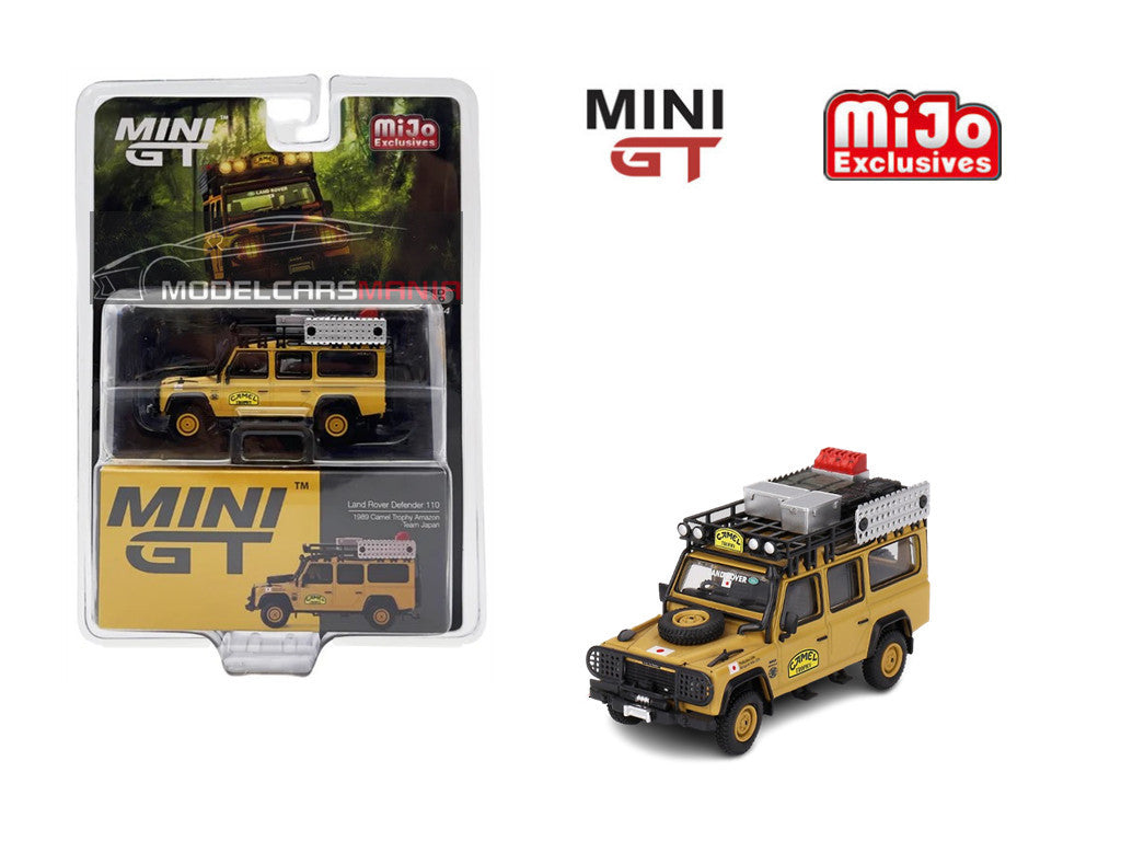1/64 Mini GT #751 Land Rover Defender 110 1989 Camel Trophy Amazon Team Japan Limited Edition mgt00751