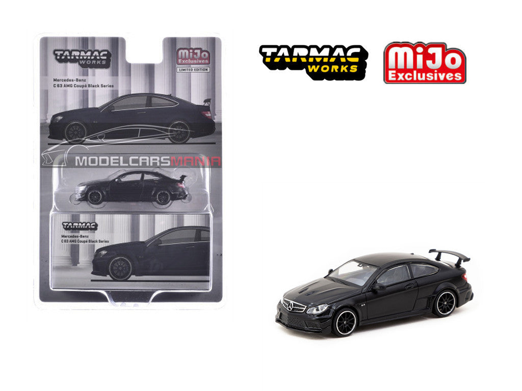 1:64 Tarmac Works Mercedes-Benz C 63 AMG Coupé Black Series Matte Black Limited Edition T64G-009-MB
