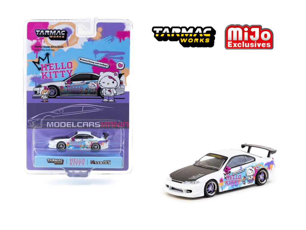 1:64 Tarmac Works Vertex Nissan Silvia S15 Hello Kitty Special Limited Edition Indonesia Exclusives T64G-023-HK2
