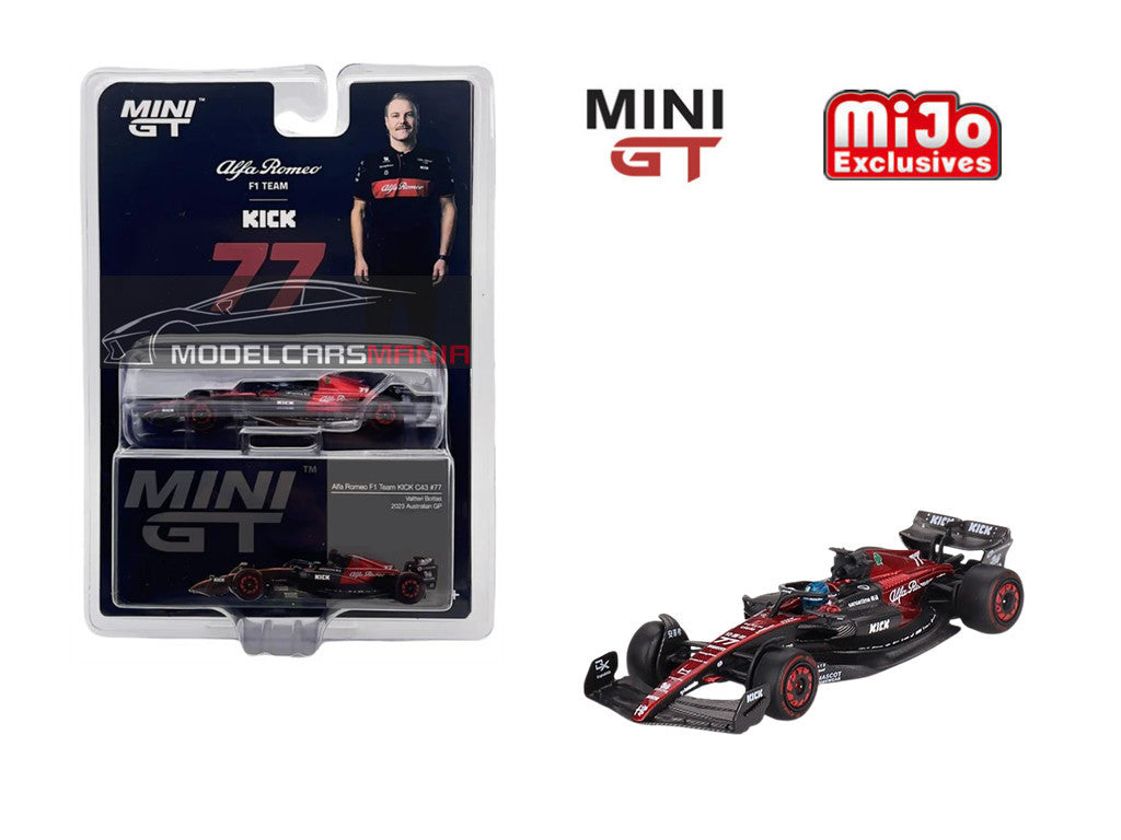1/64 Mini GT #729 Alfa Romeo C43 #77 Valtteri Bottas 2023 F1 2023 Australian GP Limited Edition mgt00729