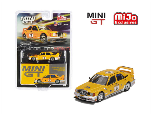 1:64 Mini GT #187 Mercedes-Benz 190E 2.5-16 Evolution II #3 "Camel" 1990 Yellow Page 200 Invitational Kyalami Limited Edition mgt00187