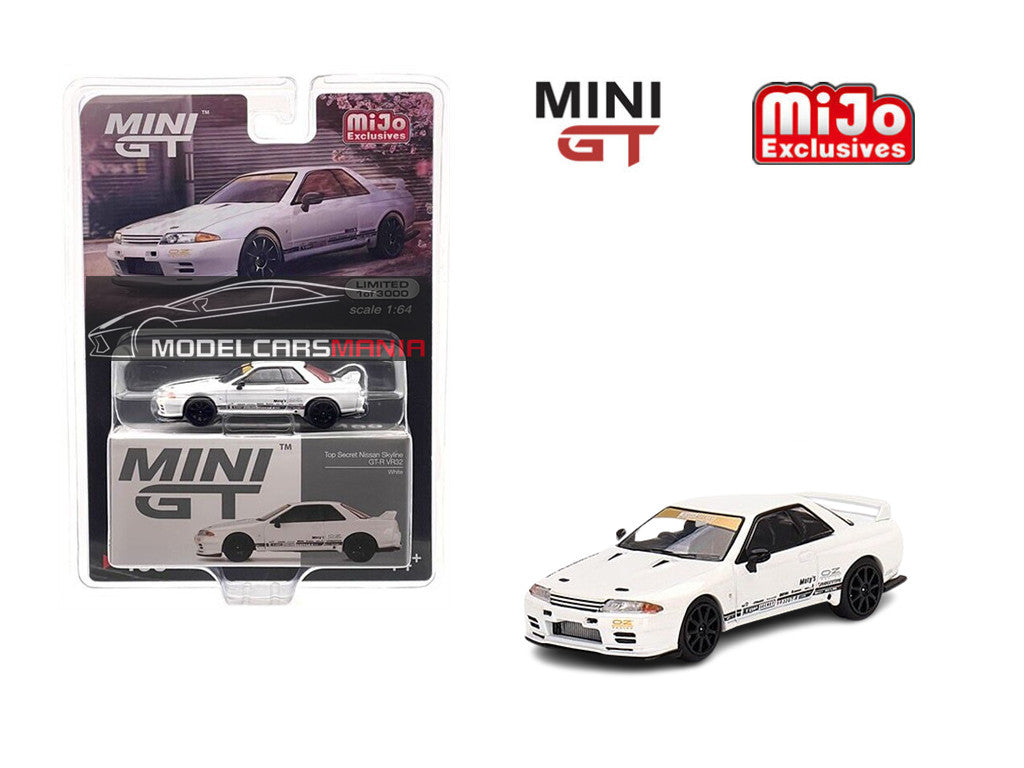Mini GT 1:64 #469 Top Secret Nissan GT-R VR32 White Limited Edition mgt00469