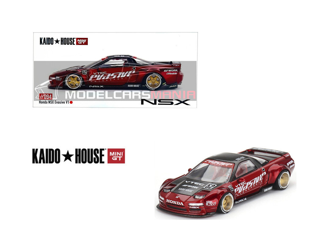 1/64 Kaido House x Mini GT Honda NSX Evasive V1 Red Limited Edition KHMG094 SEALED