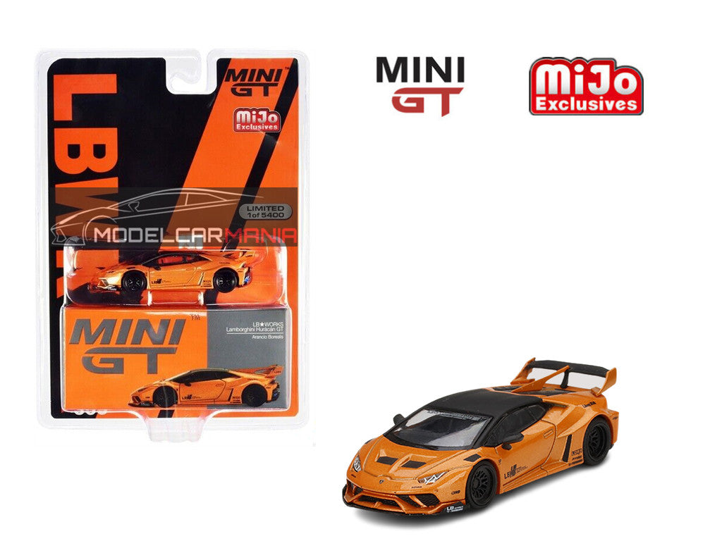 1:64 Mini GT #355  LB★WORKS Lamborghini Huracán GT Arancio Borealis Limited Edition MGT00355