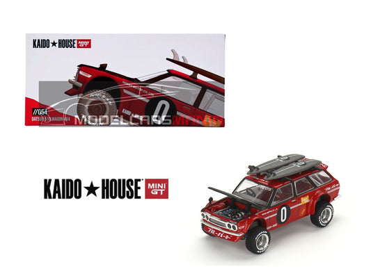 1/64 Kaido House x Mini GT Datsun KAIDO 510 Wagon Kaido GT Surf Safari RS V2 Red Limited Edition KHMG054 SEALED