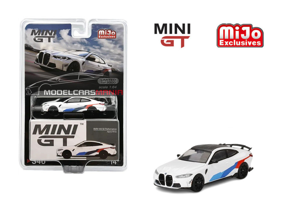 1:64 Mini GT #346 BMW M4 Performance (G82) Alpine White Limited Edition mgt00346