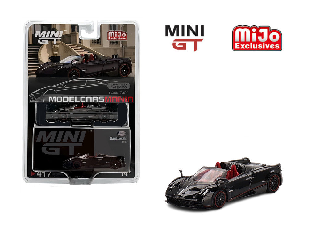 1/64 Mini GT #417 Pagani Huayra Roadster Black Limited Edition mgt00417