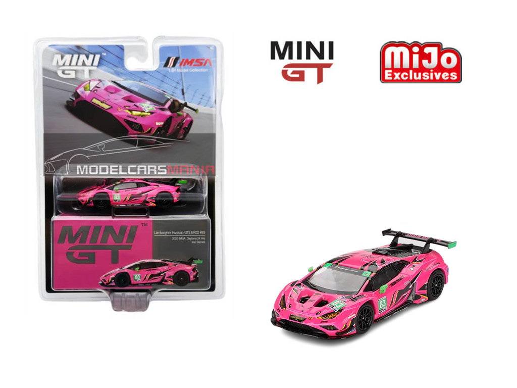 1:64 Mini GT #772 Lamborghini Huracan GT3 EVO2 #83 Iron Dames IMSA 2023 Daytona 24 Hrs Limited Edition mgt00772