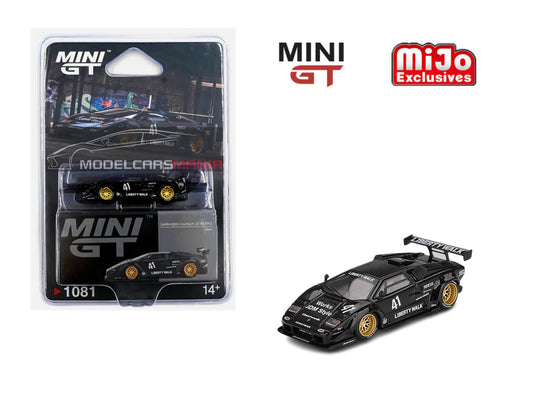 1:64 Mini GT #1081 Lamborghini Countach LB-WORKS Black Limited Edition mgt01081