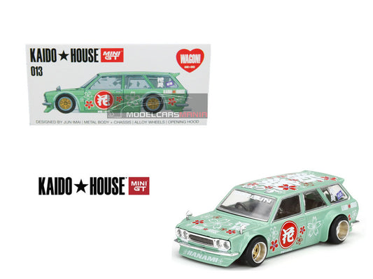 1/64 Kaido House x Mini GT Datsun Kaido 510 Wagon Hanami V1 Green Limited Edition KHMG013 SEALED