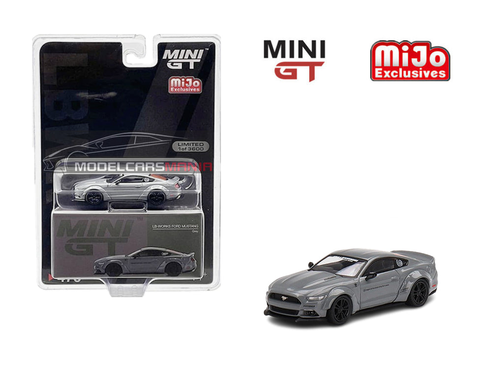 1:64 Mini GT #470 Ford Mustang GT LB-Works Grey Limited Edition mgt00470